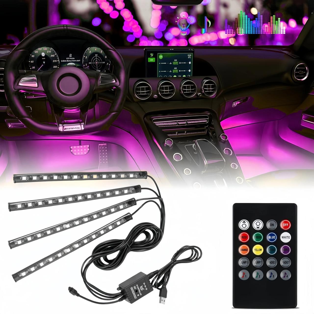 TIRAS DE LUCES LED RGB ⭐⭐⭐⭐⭐ CHASIS DE CARRO🚗